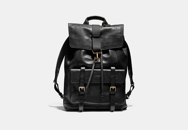 COACH®,BLEECKER BACKPACK,Leather,X-Large,Black,Front View