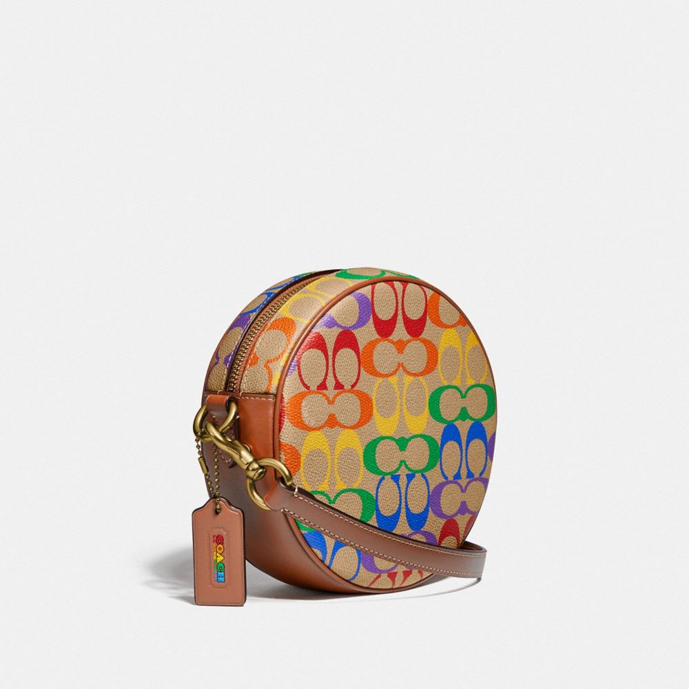 COACH Circle Crossbody In Rainbow Signature Canvas COACH