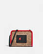 COACH®,COACH X CHAMPION RECTANGLE POUCH IN SIGNATURE CANVAS,Signature Coated Canvas,Brass/Tan Red,Front View