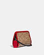 COACH®,COACH X CHAMPION RECTANGLE POUCH IN SIGNATURE CANVAS,Signature Coated Canvas,Brass/Tan Red,Angle View