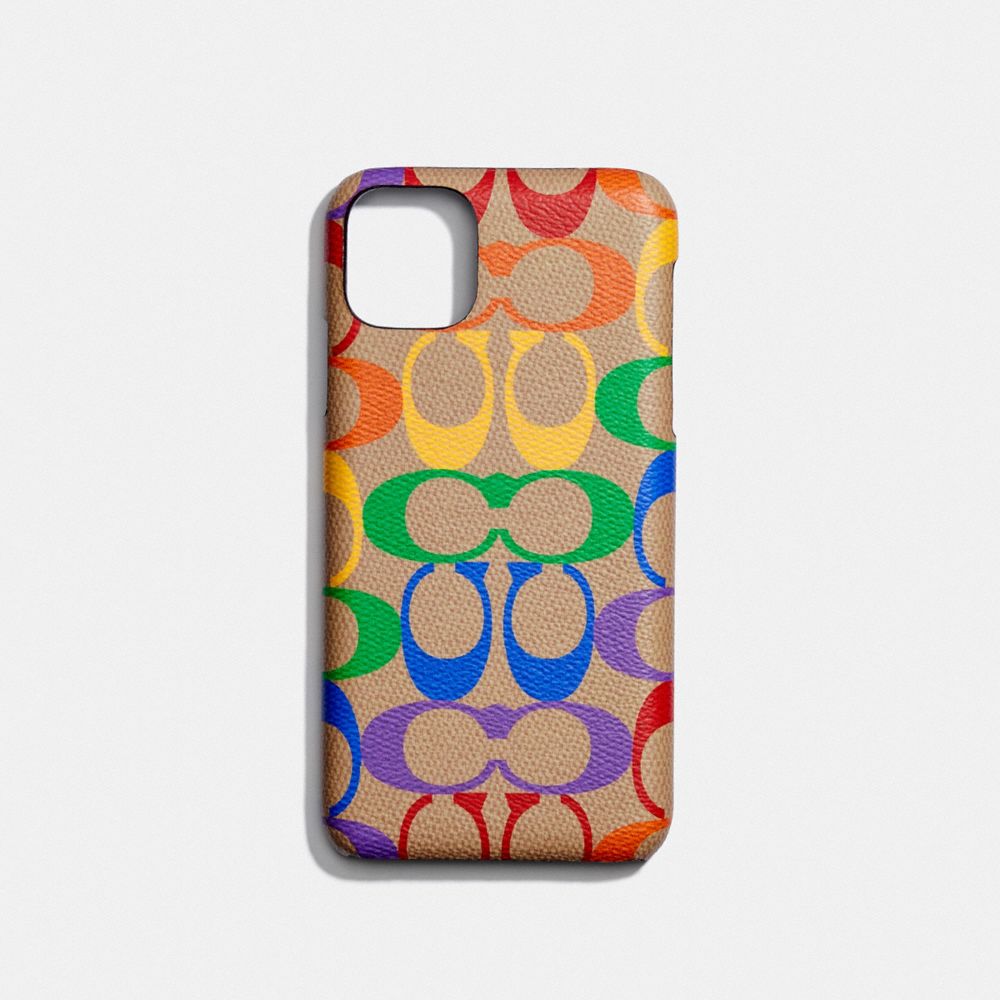 COACH Iphone 11 Pro Max Case In Rainbow Signature Canvas