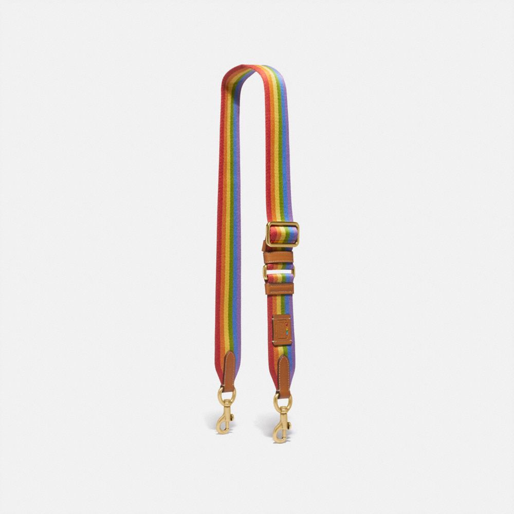COACH®,STRAP WITH RAINBOW STRIPE,cotton,Multi,Front View image number 0
