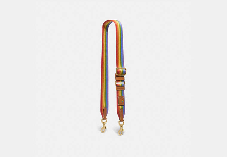 COACH®,STRAP WITH RAINBOW STRIPE,cotton,Multi,Front View