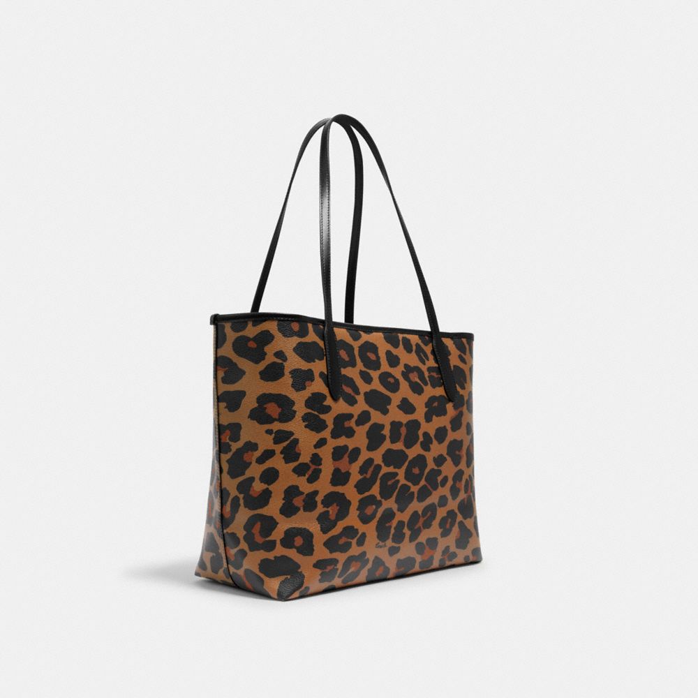 COACH® Outlet | City Tote With Leopard Print