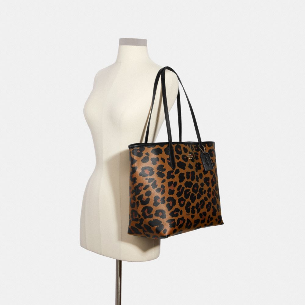 COACH® Outlet | City Tote With Leopard Print