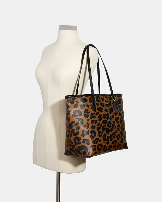 COACH® Outlet  City Tote With Leopard Print