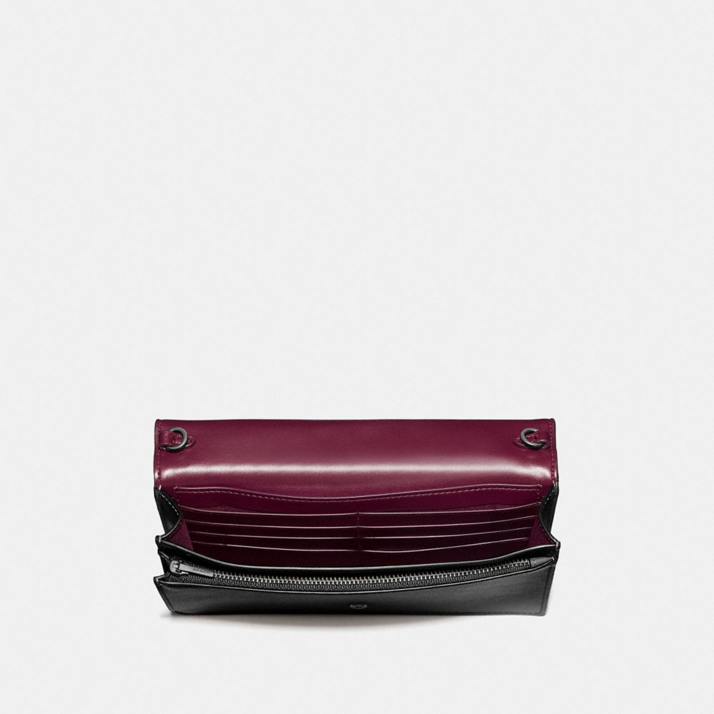 COACH®,Hayden Foldover Crossbody Clutch Bag In Signature Canvas With Wave Patchwork,,Inside View,Top View