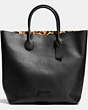 COACH®,UNLINED MERCER TOTE IN PEBBLE LEATHER,Leather,Large,QB/LEOPARD,Front View