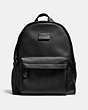 COACH®,CAMPUS BACKPACK IN REFINED PEBBLE LEATHER,Leather,Large,Black Antique Nickel/Black,Front View