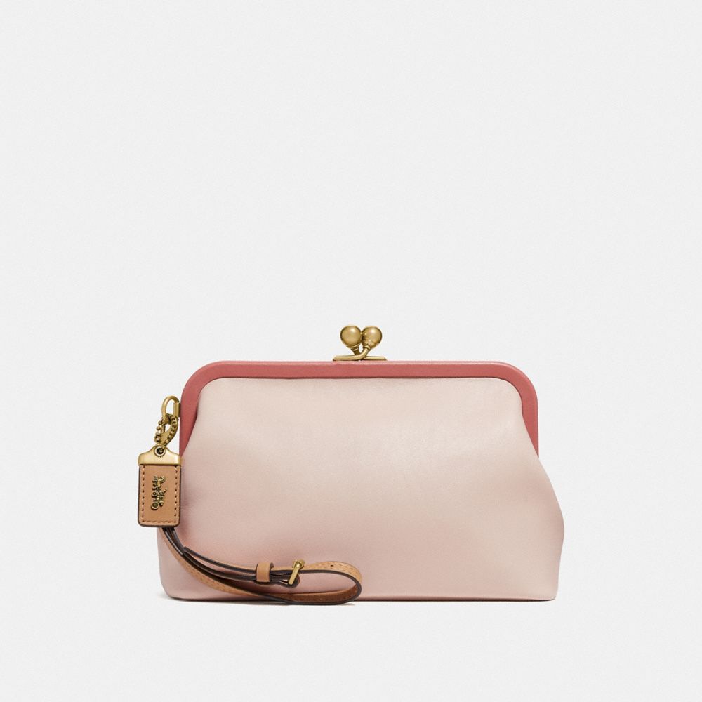 COACH Kisslock Satchel In Colorblock Leather