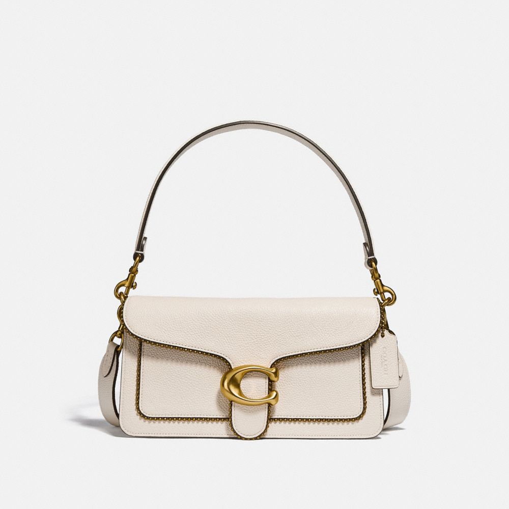 Coach Tabby Shoulder Bag 26 Beadchain Chalk in Leather with Gold