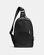 COACH®,CAMPUS PACK IN PEBBLE LEATHER,Leather,Medium,Black Antique Nickel/Black,Front View