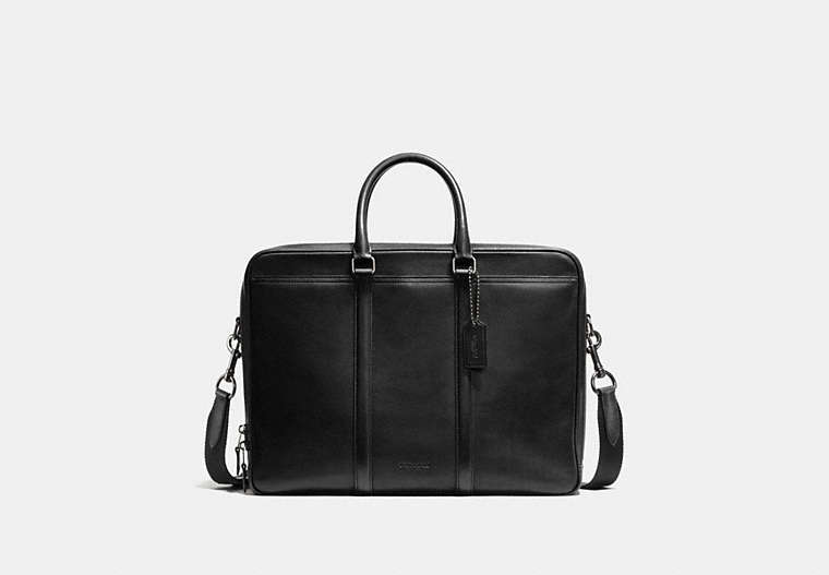COACH®,METROPOLITAN COMMUTER IN SPORT CALF LEATHER,Leather,Black Antique Nickel/Black,Front View
