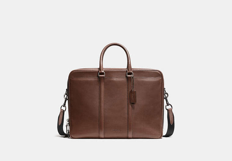 COACH®,METROPOLITAN COMMUTER IN SPORT CALF LEATHER,Leather,Black Antique Nickel/Mahogany,Front View