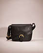 COACH®,VINTAGE BEDFORD FLAP BAG,Smooth Leather,Small,Brass/Black,Front View