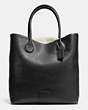 COACH®,MERCER TOTE IN SHEARLING,n/a,Large,Black Antique/BLACK/NATURAL,Front View