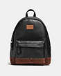 COACH®,MODERN VARSITY CAMPUS BACKPACK IN PEBBLE LEATHER,Leather,Large,BLACK/MAHOGANY,Front View