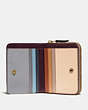 COACH®,BILLFOLD WALLET IN COLORBLOCK,Pebble Leather,Mini,Brass/Taupe Granite Multi,Inside View,Top View