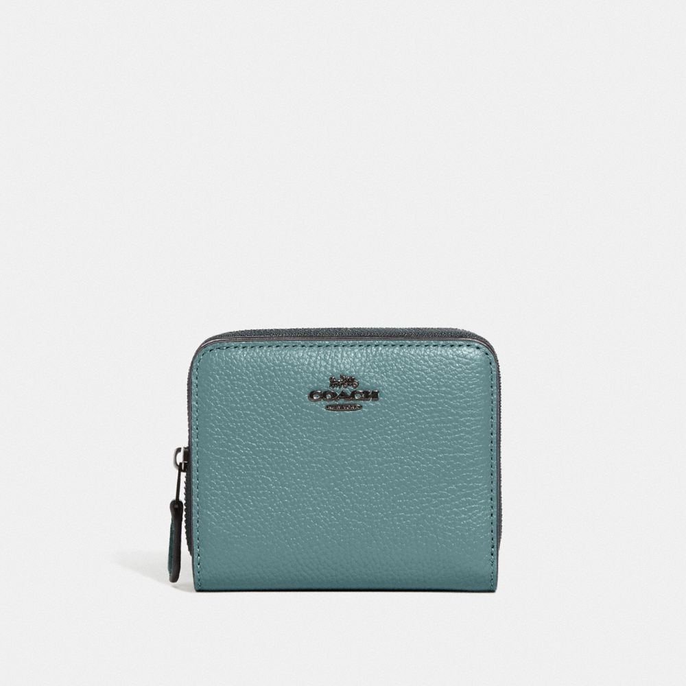 COACH®,BILLFOLD WALLET IN COLORBLOCK,Mini,Pewter/Sage Multi,Front View