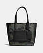 COACH®,MANHATTAN TOTE WITH CAMO PRINT,Leather,Large,MILITARY WILD BEAST,Front View