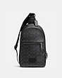 COACH®,CAMPUS PACK IN SIGNATURE COATED CANVAS,n/a,Gunmetal/Charcoal Black,Front View