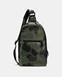 COACH®,CAMPUS PACK,Leather,Medium,Black/MILITARY WILD BEAST,Front View