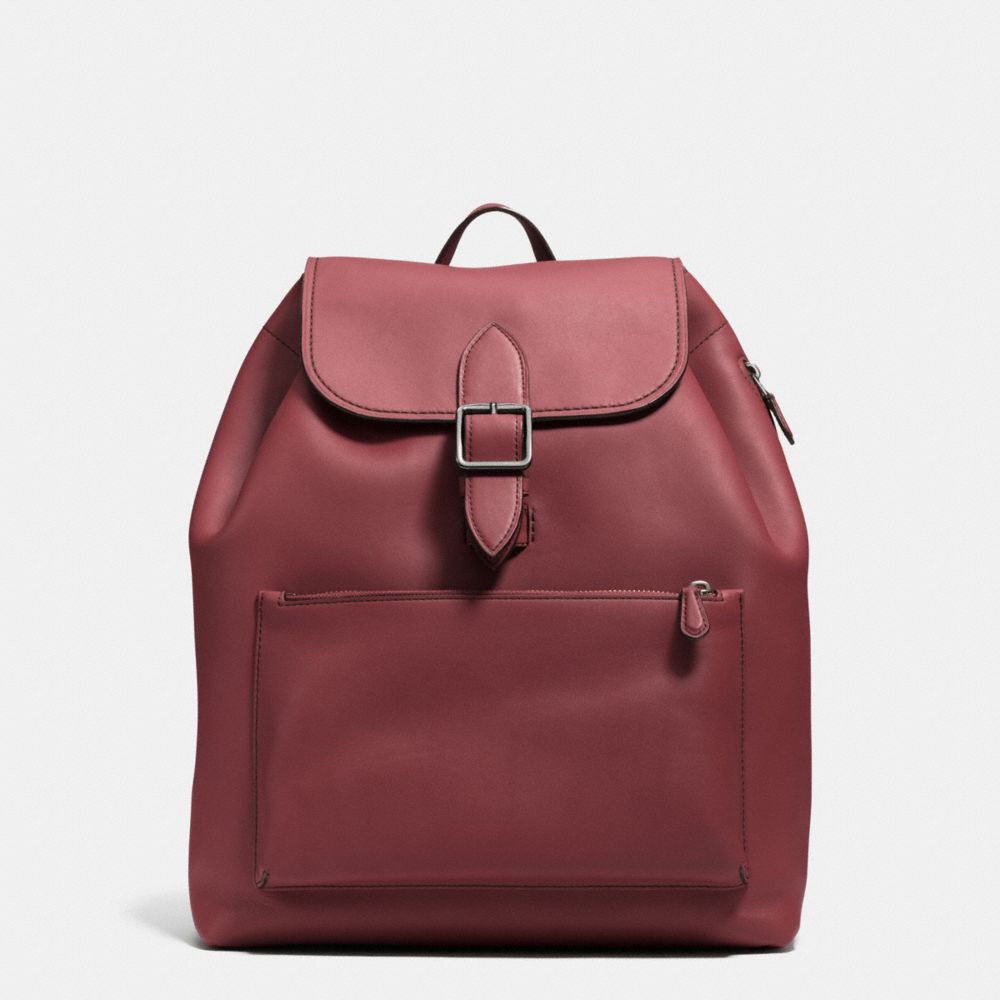 COACH®,Cuir,Bronze Industriel Sombre/Bordeaux/Noir,Front View