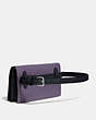 COACH®,CONVERTIBLE BELT BAG IN COLORBLOCK,Leather,Silver/Dusty Lavender Multi,Angle View