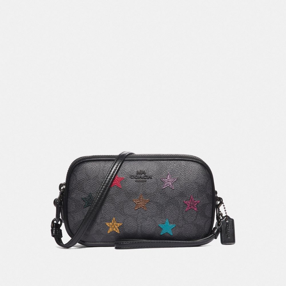 COACH®: Sadie Crossbody Clutch In Signature Canvas With Star 