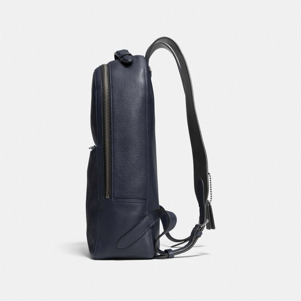 COACH®,METROPOLITAN SOFT BACKPACK,Leather,Large,Gunmetal/Midnight Navy/Black,Angle View