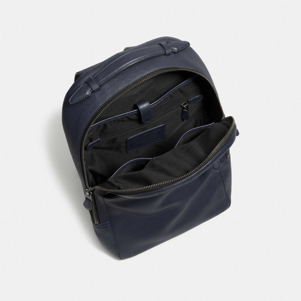 COACH®,METROPOLITAN SOFT BACKPACK,Leather,Large,Gunmetal/Midnight Navy/Black,Inside View,Top View