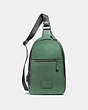 COACH®,CAMPUS PACK,Leather,Medium,Black Antique Nickel/Racing Green,Front View