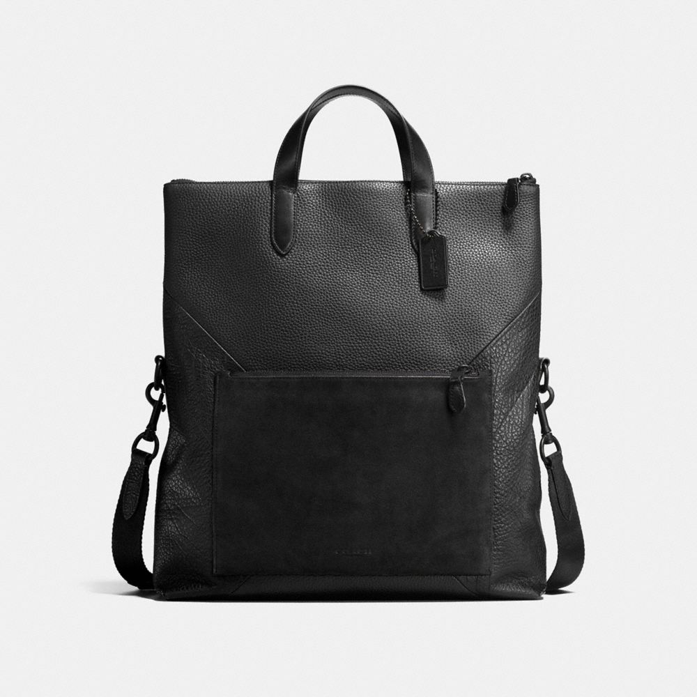 Manhattan Foldover Tote In Patchwork Leather