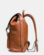 COACH®,MICKEY RAINGER BACKPACK IN GLOVETANNED LEATHER,Leather,Large,Dark Saddle,Angle View