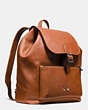 COACH®,MICKEY RAINGER BACKPACK IN GLOVETANNED LEATHER,Leather,Large,Dark Saddle,Group View
