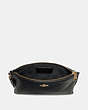 COACH®,CHARLIE POUCH,Pebbled Leather,Small,Gold/Black,Inside View,Top View