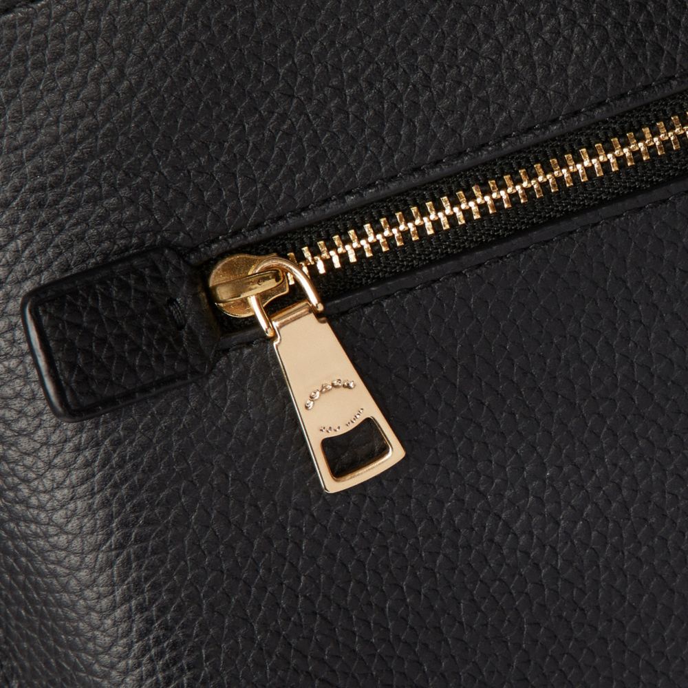COACH®,CHARLIE POUCH,Pebbled Leather,Small,Gold/Black,Closer View