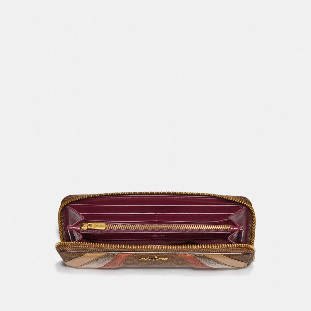 Coach accordion zip wallet online with quilting and rivets