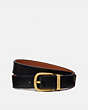 COACH®,HARNESS BUCKLE REVERSIBLE BELT, 25MM,Leather,Brass/Black/1941 Saddle,Front View