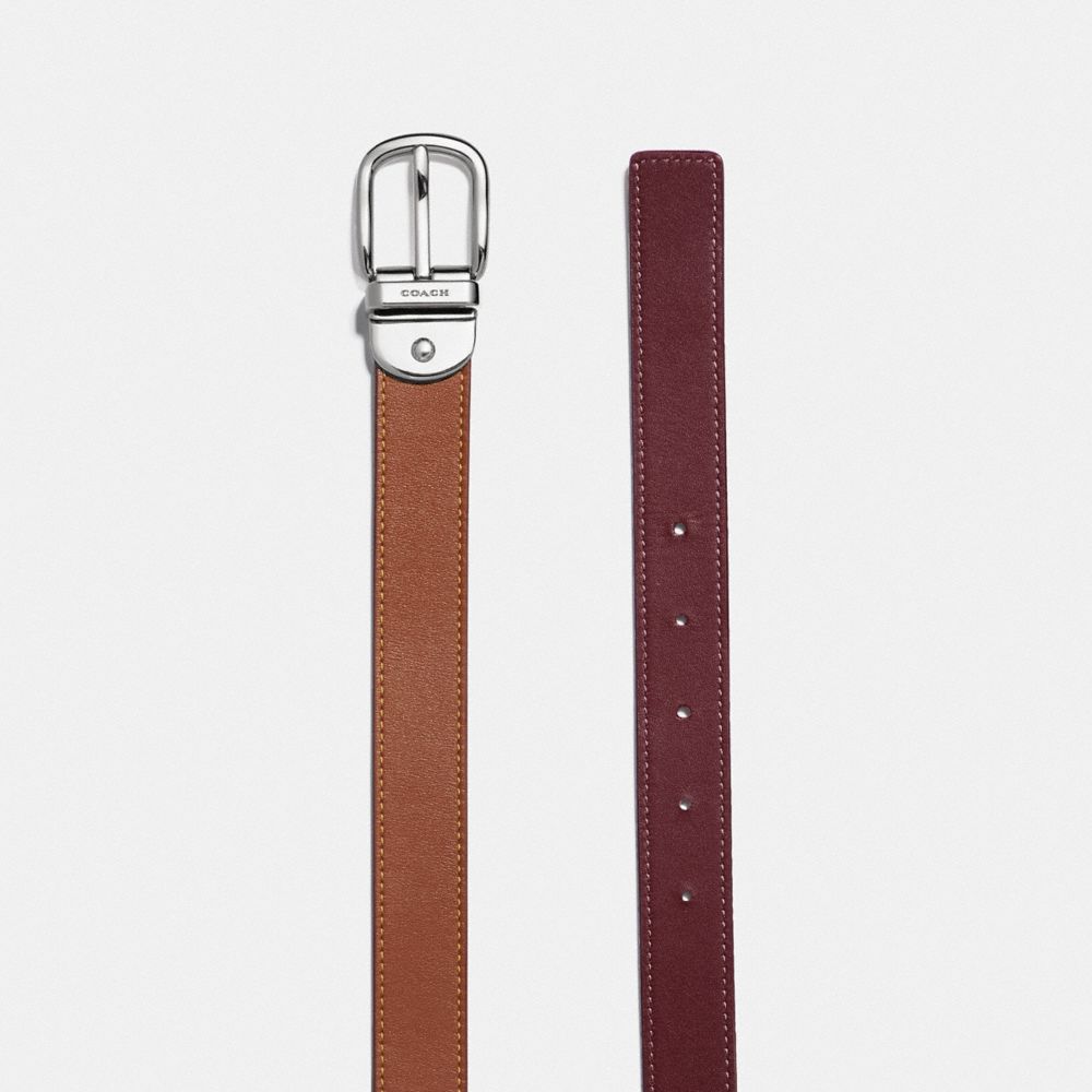 COACH®,Harness Buckle Reversible Belt, 25 Mm,Leather,Standard,Logo,Reversible,Gold Metal,Casual,Work,,Angle View