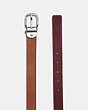 COACH®,HARNESS BUCKLE REVERSIBLE BELT, 25MM,Leather,NI/1941 Saddle Wine,Angle View