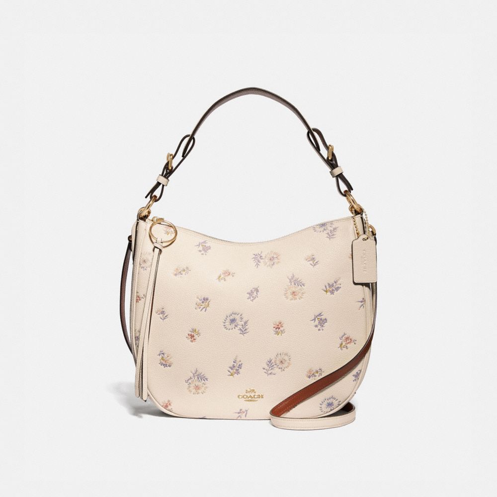 COACH®,Sutton Hobo With Meadow Prairie Print,,Front View