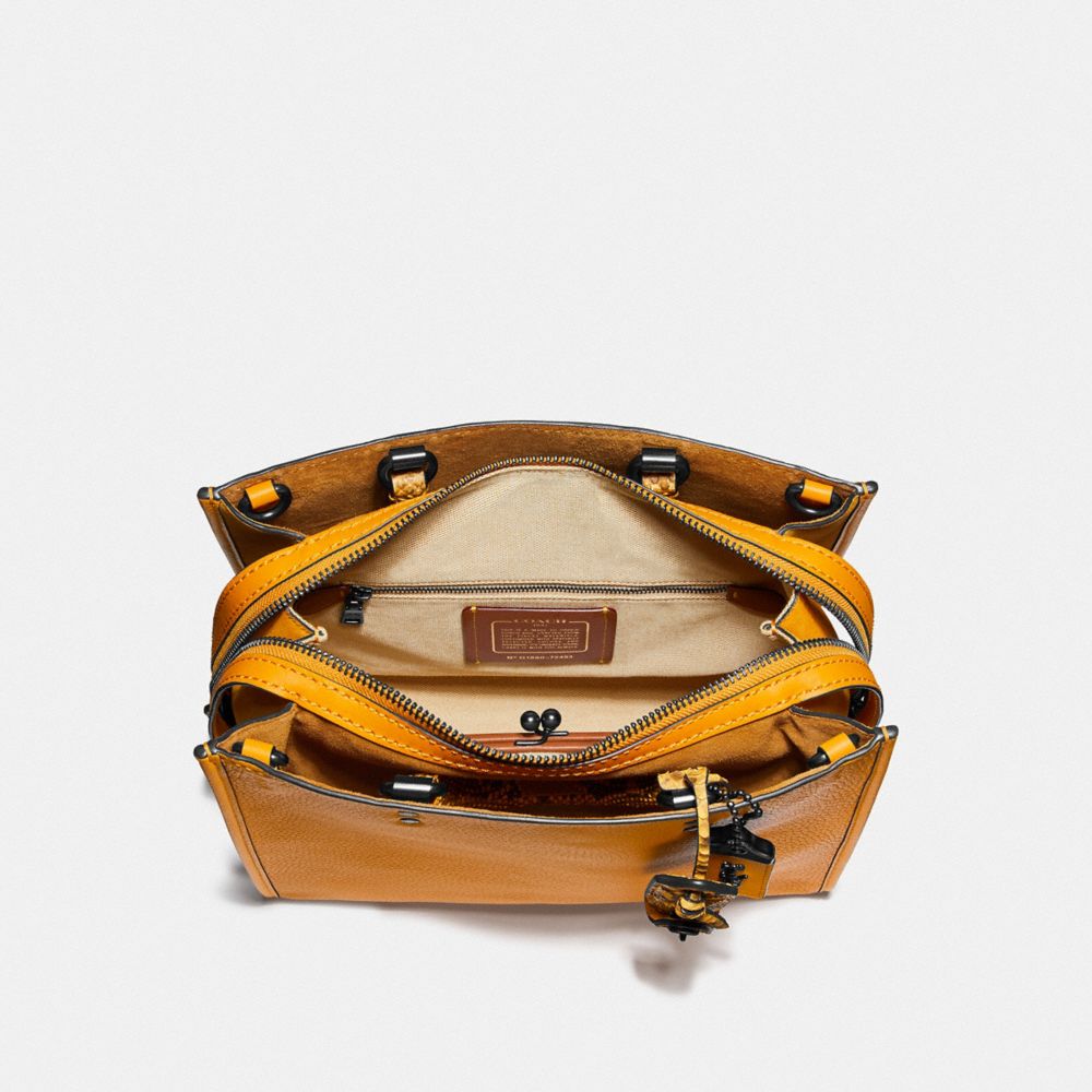COACH®,Rogue Bag With Snakeskin Detail,,Inside View,Top View