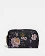 Small Boxy Cosmetic Case With Garden Rose Print