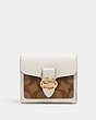COACH®,GEORGIE SMALL WALLET IN SIGNATURE CANVAS,pvc,Gold/Khaki/Chalk,Front View