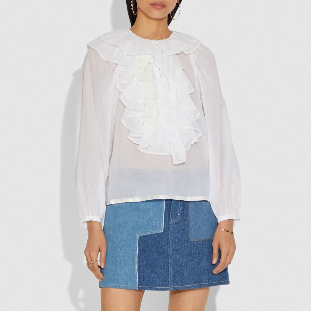COACH®,Peasant Blouse,,Scale View
