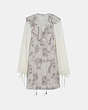 COACH®,PALM TREE PRINT MINI DRESS,Mixed Material,GREY,Front View