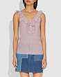 COACH®,RUFFLE TANK SWEATER,Mixed Material,PINK,Scale View