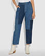 Denim Patchwork Pleated Trousers
