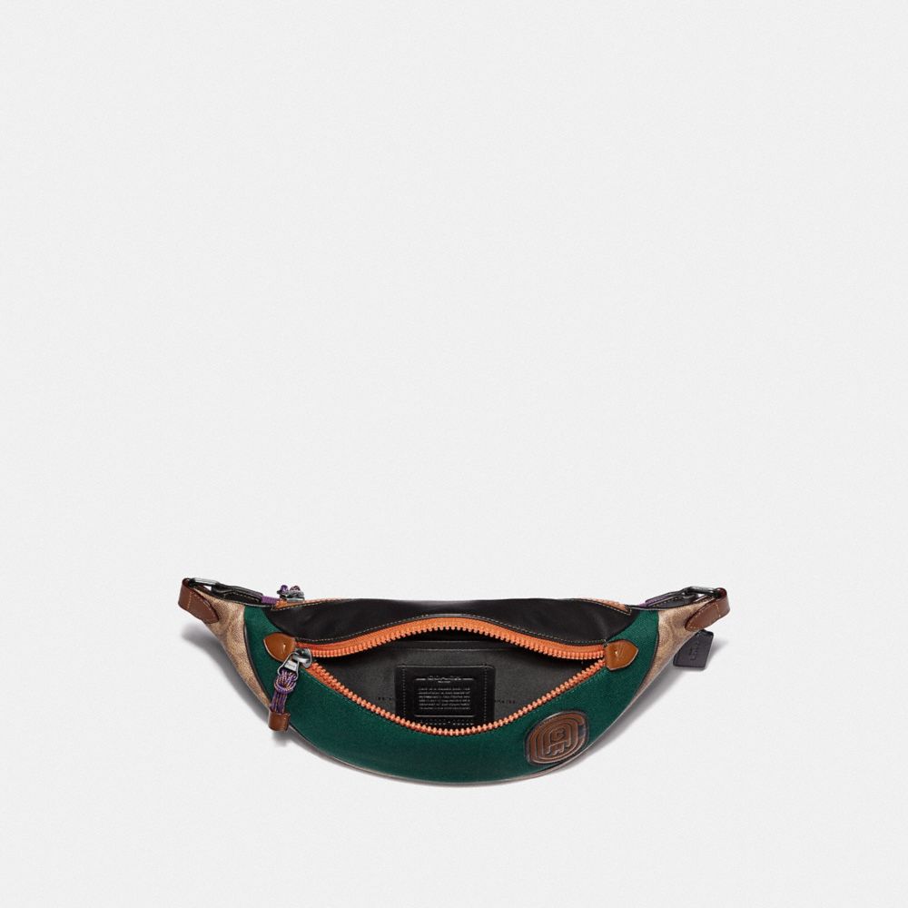COACH®,Rivington Belt Bag In Signature Canvas With Coach Patch,,Inside View,Top View